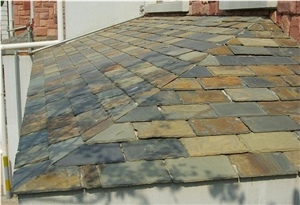 Fargo Multi-Color Roof Tiles Chinese Cheap Roofing Coating Rusty Slate Square Roof Covering Natural Stone Tile Roof, Jiangxi Multicolor Slate Roof Covering