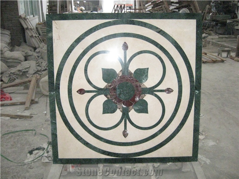 Fargo Project Marble Waterjet Medallions,Carpet Medallions Floor Medallions Square Medallions