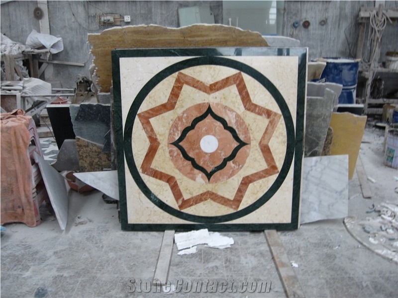 Fargo Project Marble Waterjet Medallions,Carpet Medallions Floor Medallions Square Medallions