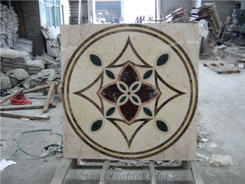 Fargo Project Marble Waterjet Medallions,Carpet Medallions Floor Medallions Square Medallions