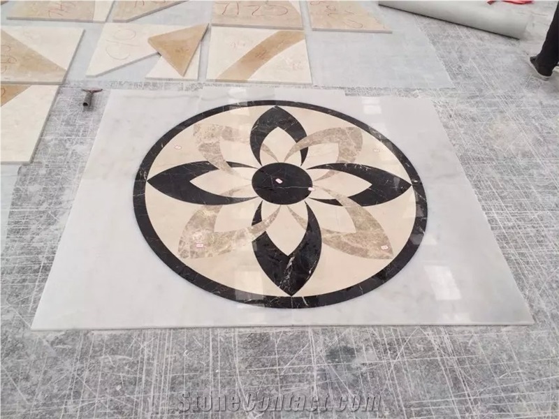 Fargo Project Marble Waterjet Medallions,Carpet Medallions Floor Medallions Square Medallions