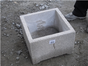 Fargo Square Flower Pots/Grey Granite Planter Pots Exterior Flower Pots/Vases Garden Flower Pots