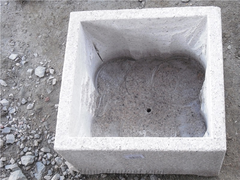 Fargo Square Flower Pots/Grey Granite Planter Pots Exterior Flower Pots/Vases Garden Flower Pots