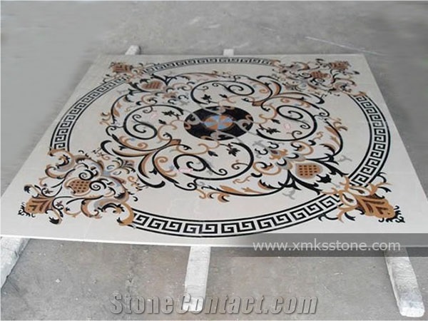 Marble Waterjet Medallion Tiles, Stone Waterjet Medallion, Marble Pattern Tiles