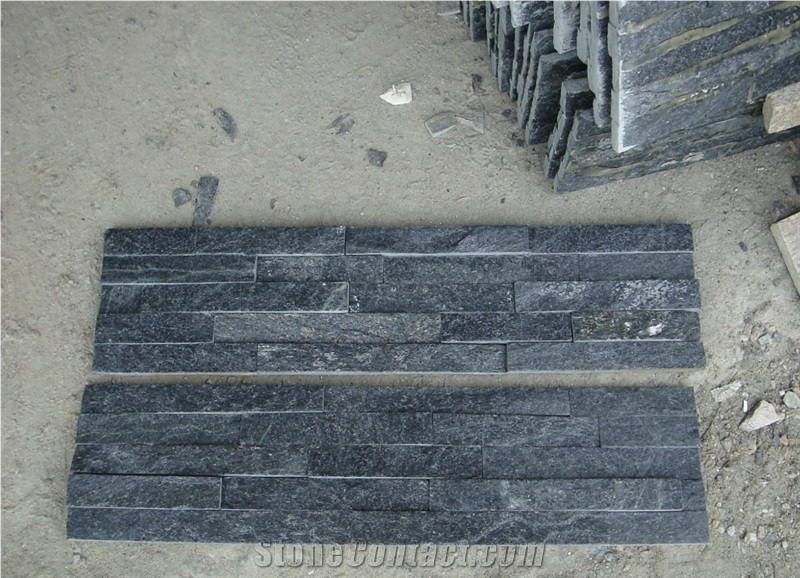 Lw-020, Black Quartzite Cultured Stone