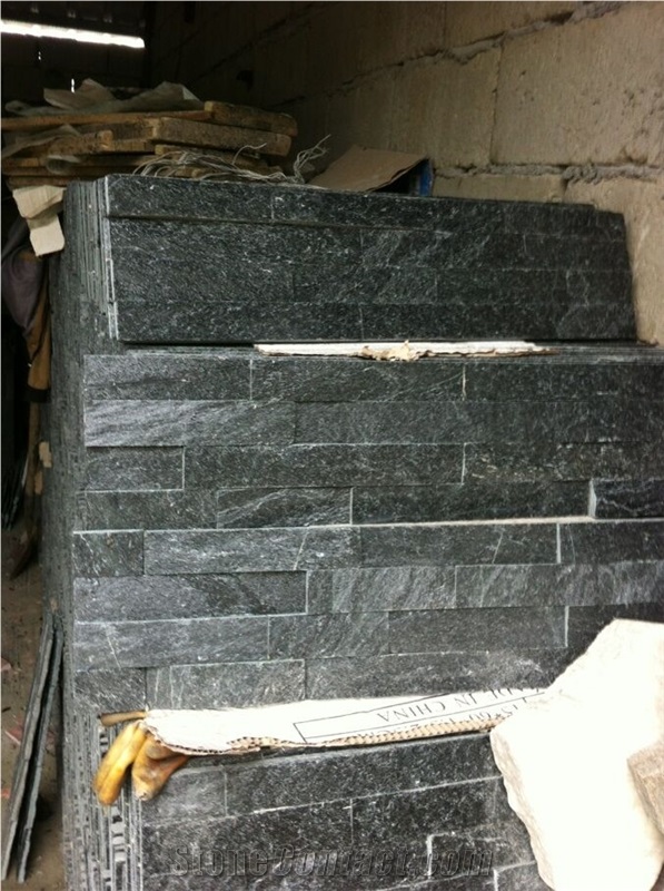 Lw-020, Black Quartzite Cultured Stone