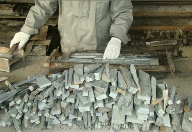 Black Quartzite Stone Veneer, Cultured Stone, Wall Cladding