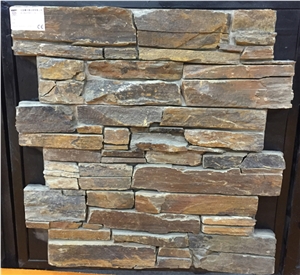 Brown Slate Cement Ledge Stone Wall Stone Bss-08