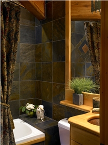 China-Autumn-Shower Slate Tiles, China Brown Slate