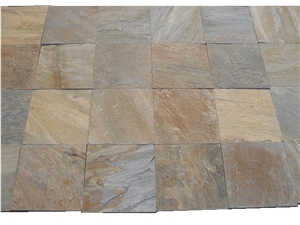 China Gold Color Slate Flooring Tiles, China Yellow Slate China Gold Color Slate Flooring Tiles, China Yellow Slate