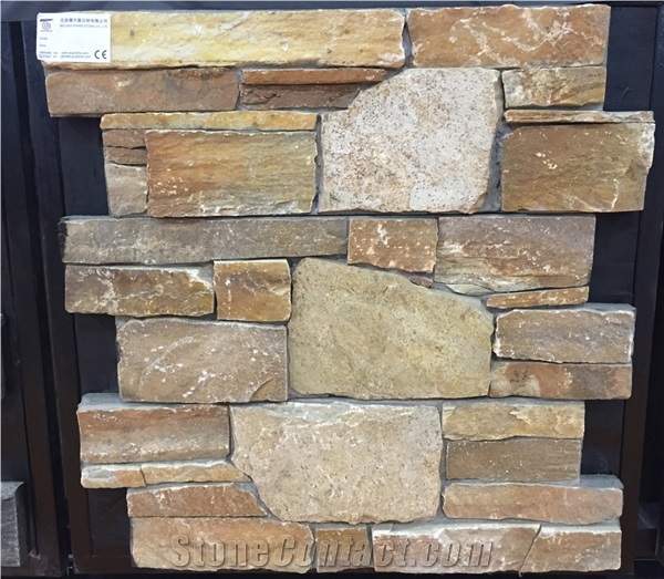 China Rust Slate Cement Cultured Stone,Ledge Stone Wall Stone Bss-03