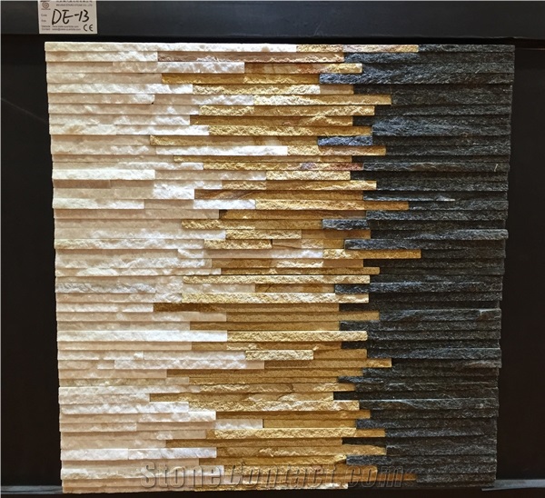 De-13 Mixed Quartzite Multi Color New Style Ledge Stone, Mountain Stone, Waterfall Wall Cladding