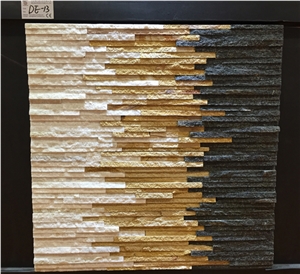 De-13 Mixed Quartzite Multi Color New Style Ledge Stone, Mountain Stone, Waterfall Wall Cladding
