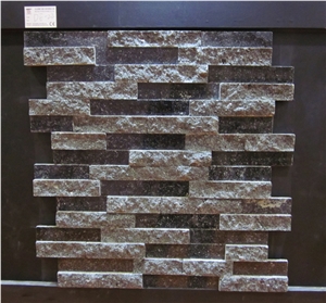 De-22 Black Chinese Travertine, Lava Stone Wall Cladding, Ledge Stone, Stacked Stone Veneer