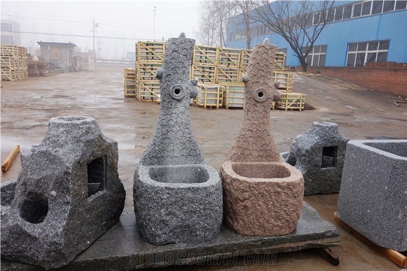 Granite Tree Fountain Grey Granite Fountain Sculptured Handcarved