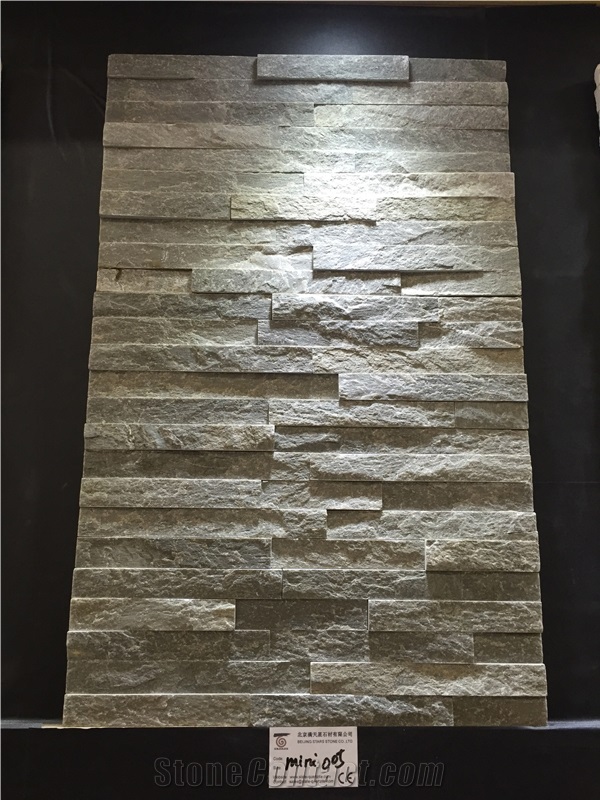 Green Quartzite Mini Panel Cultured Stone, Ledge Stone, Wall Cladding