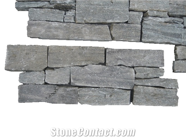 Grey Cement Slate Ledge Stone，Concrete Cultured Stone Veneer for Wall Cladding, Grey Wallstone