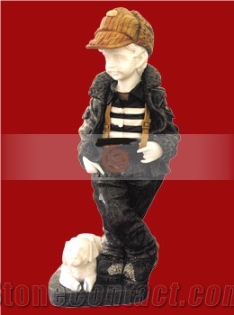 Hand Carved Marble Child Statue