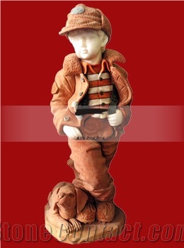Hand Carved Marble Child Statue