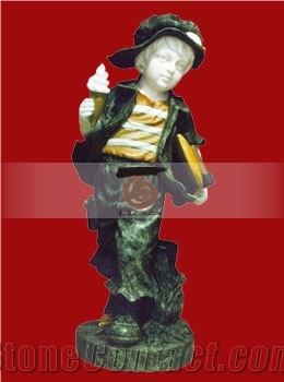 Hand Carved Marble Child Statue