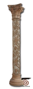 Hand Carved Marble Column for Decoration, Pink Marble Column