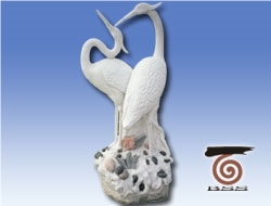 Hand Carved Marble Crane Sulpture, White Marble Sculpture & Statue