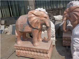 Hand Carved Marble Elephant Statue