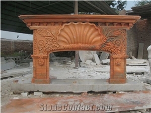Hand Carved Marble Fireplace Surround Mantel Yellow Marble Fireplace