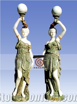 Hand Carved Marble Statue with Light,Multicolor Marble