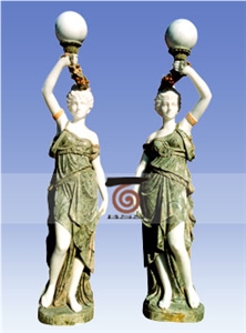 Hand Carved Marble Statue with Light,Multicolor Marble