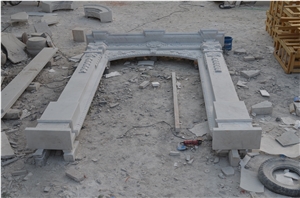 Hand Carved Solid White Marble Door Surround