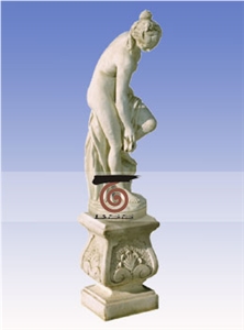 Hand Carved White Marble Western Statue Venus with Antique Finishing Hand Carved White Marble Western Statue Venus with Antique Finishing