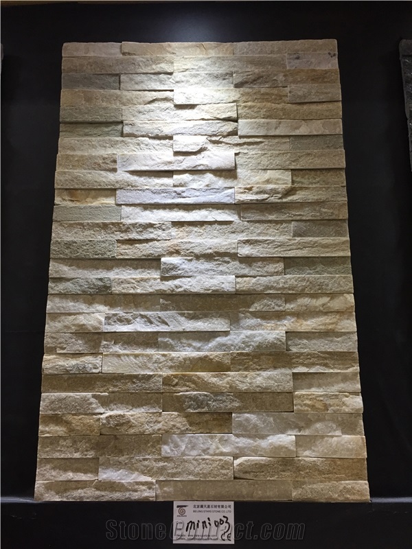 Light Yellow Natural Ledge Stone, Culture Stone, Stone Panel