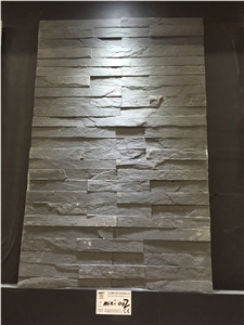 Mini Panel Black Natural Slate Cultured Stone, Ledge Stone, Stacked Stone