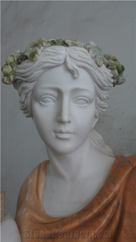Mix Color Marble Lady Statue & Sculpture