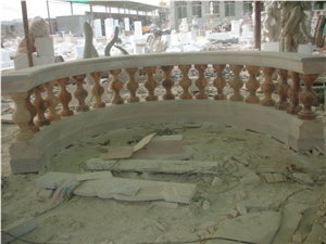 Pink Marble Balustrade Handrail Stair