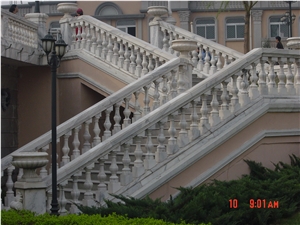 Pink Marble Balustrade Handrail Stair