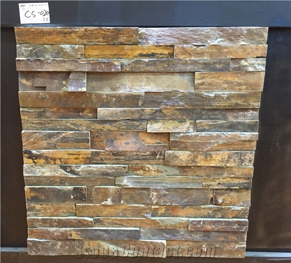 Rust Slate Wall Stone, Stacked Stone Veneer, Ledge Stone