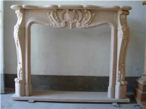 Simple Design Red Marble Fireplace Mantel Surround Hearth