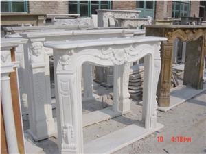 Simple Design Red Marble Fireplace Mantel Surround Hearth