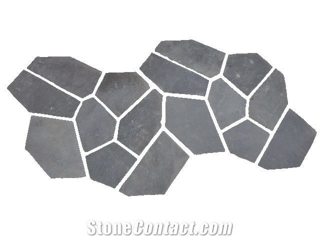 Type D-08 Natural Dark Grey Random Flagstone Flagmat