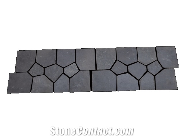 Type L-018 Natural Black Slate Flagstone Flagmat