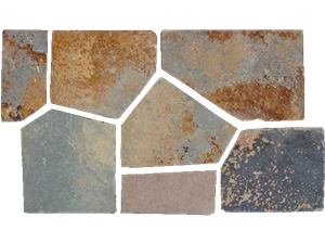 Type L-02 Natural Rust Slate Flagstone Flagmat