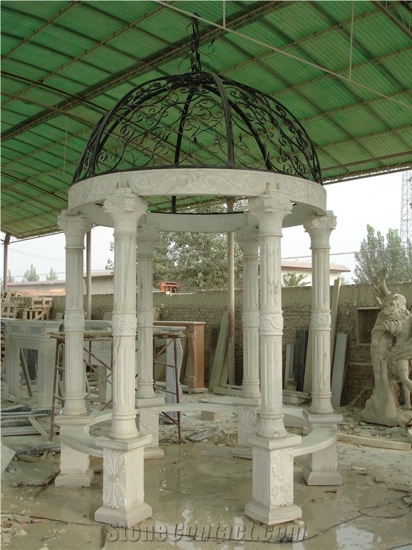White Marble Column Gazebo