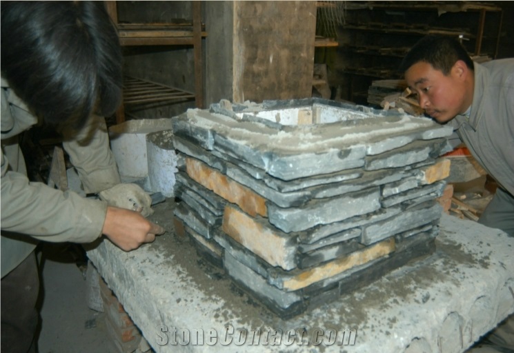 Grey Marble Wall Cladding Panels, Stacked Stone Veneer