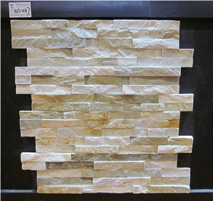 Ws-037 Light Yellow Slate Wall Stone, Cultured Stone, Wall Cladding Ws-037 Light Yellow Slate Wall Stone, Cultured Stone, Wall Cladding
