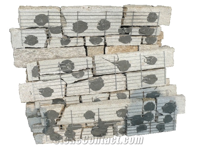 Yellow Cement Ledge Stone Wall Cladding Panel, Cultured Slate Stone Wall Panel
