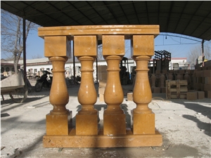 Yellow Limestone Balustrade Railing for Stair, Yellow Limestone Railings