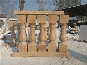 Yellow Limestone Balustrade Railing for Stair, Yellow Limestone Railings