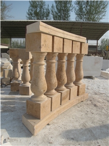 Yellow Limestone Balustrade Railing for Stair, Yellow Limestone Railings